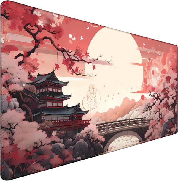 Japanese Large Gaming Mouse Pad, Non-Slip Waterproof Extended Desk Mat